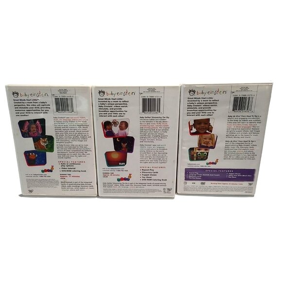 Baby Einstein DVD Set Lot Of 3: Baby Galileo Baby Da Vinci World Animals - Picture 2 of 6